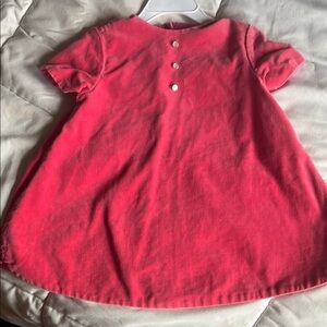Vintage handmade coral velvet Pink Girls Dress